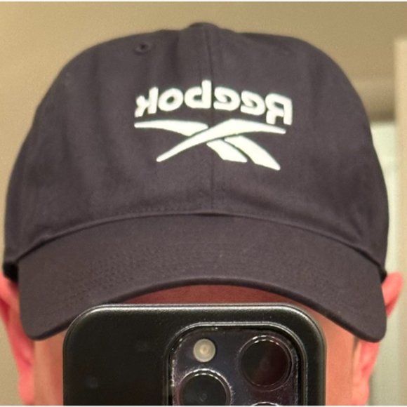 Men Women Black Cotton Medium Curved Brim Reebok Vector Logo Cap main image 12